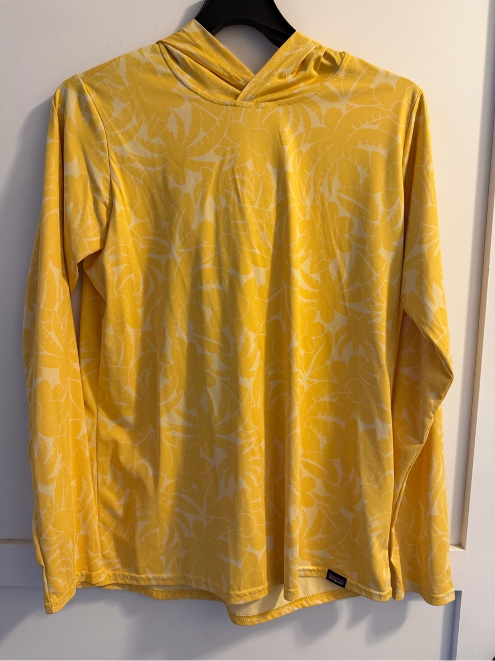 Patagonia Yellow Hooded Capilene Cool Daily Top